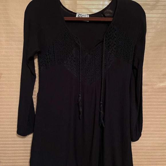 CAROL CHRISTIAN~DARK BLACK~TUNIC/TOP~LINED~ SMALL - Picture 7 of 7